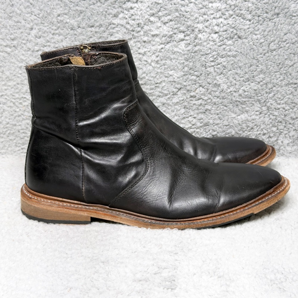 Freebird Douglas Mens Size 10 Ankle Boots Black Leather Side Zip Comfort